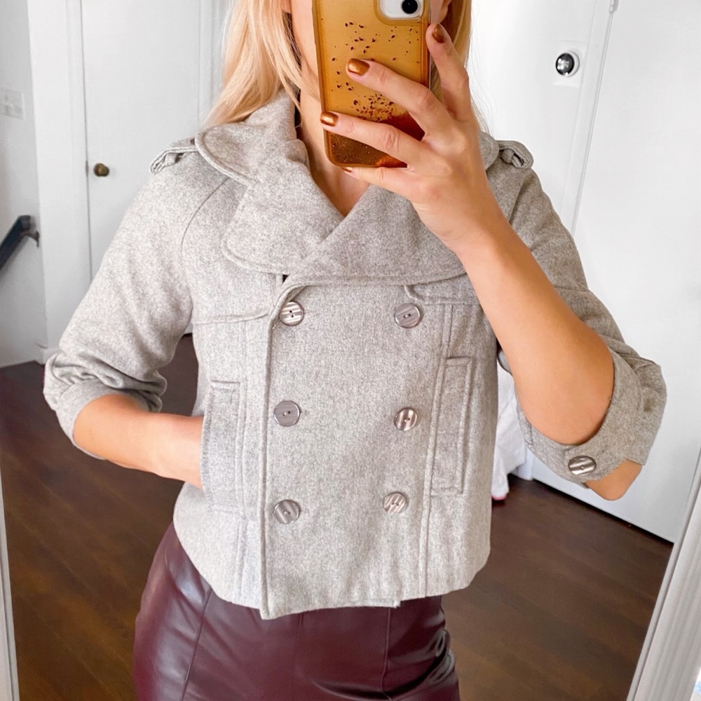 🍂 MAX RAVE GREY WOOL BLEND CROPPED JACKET!